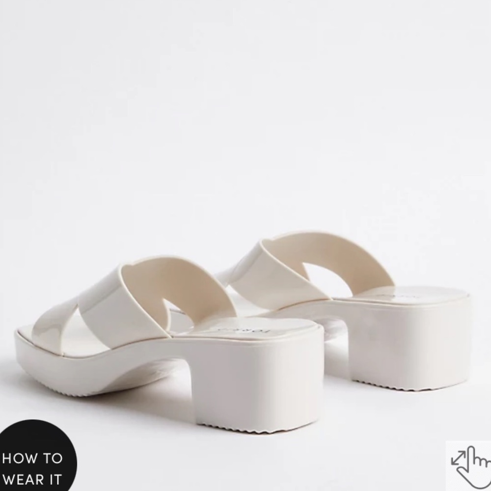 NWT TORRID WW Jelly Criss Cross Heel Sandal - Cream - Picture 3 of 10